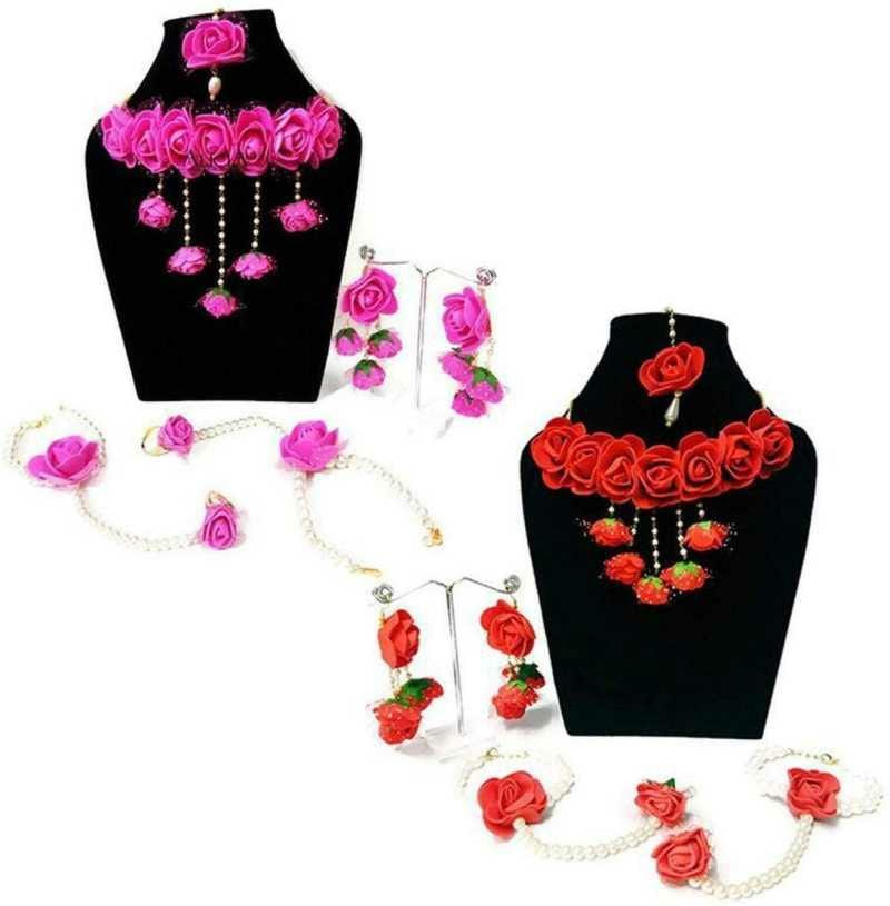 Lamansh Artificial Flower Jewellery Set Combo of 3 - Lamansh