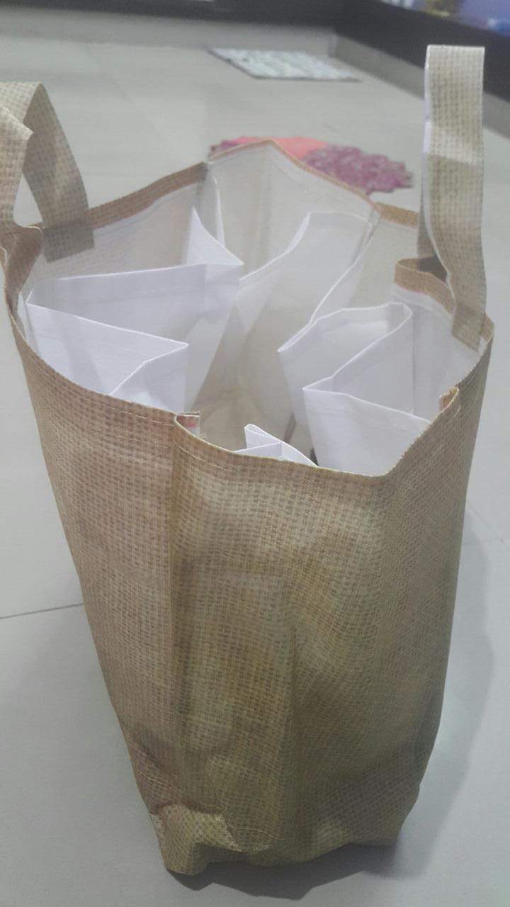 LAMANSH Compartment Bag LAMANSH® Bio-Degradable Pack of 2 Multicompartment Multipocket Vegetable 🍆 Grocery Carry Bag