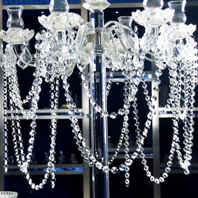 Lamansh crystal hangings LAMANSH® (3 ft height) Pack of 10 Crystal Transparent 14 mm Octagonal Strings Bead Glass Crystal Hanging Curtain (Transparent)
