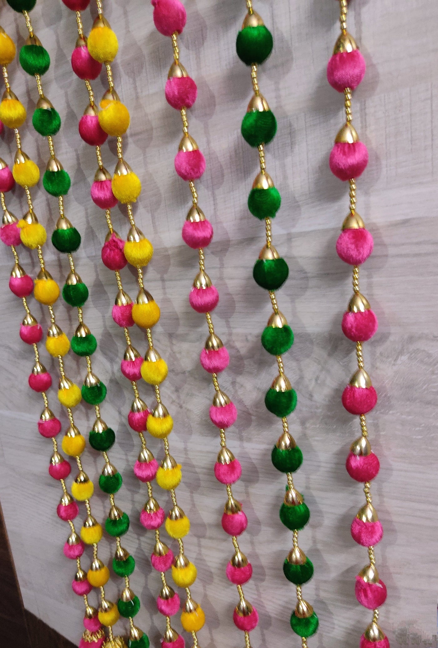 LAMANSH decor Hangings LAMANSH® (Pack of 20) 3.5 Ft height New Decorative Gota Balls Hangings with Golden pearls / Designer Hangings for Event decoration , Diwali & Navratri Decoration