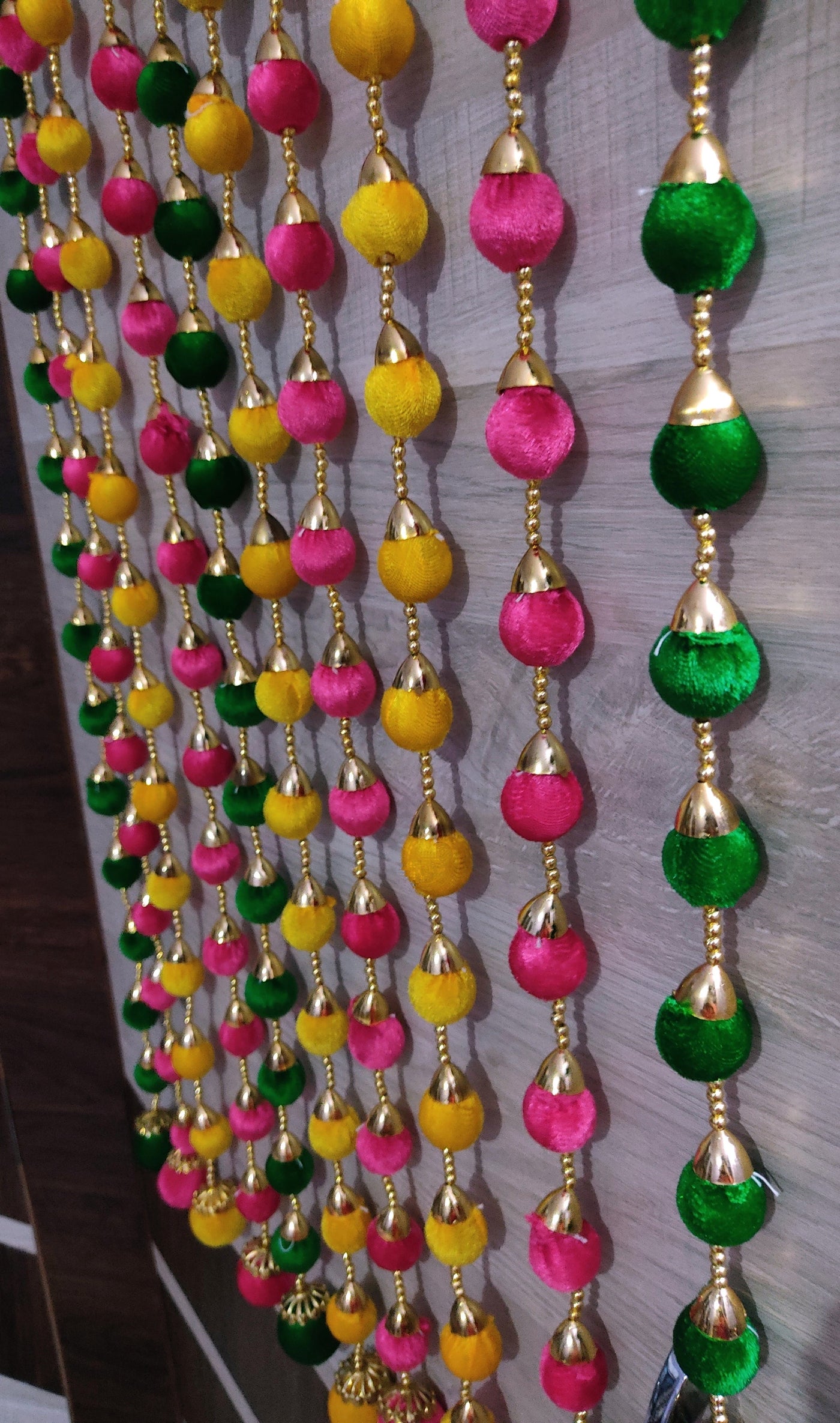 LAMANSH decor Hangings LAMANSH® (Pack of 20) 3.5 Ft height New Decorative Gota Balls Hangings with Golden pearls / Designer Hangings for Event decoration , Diwali & Navratri Decoration