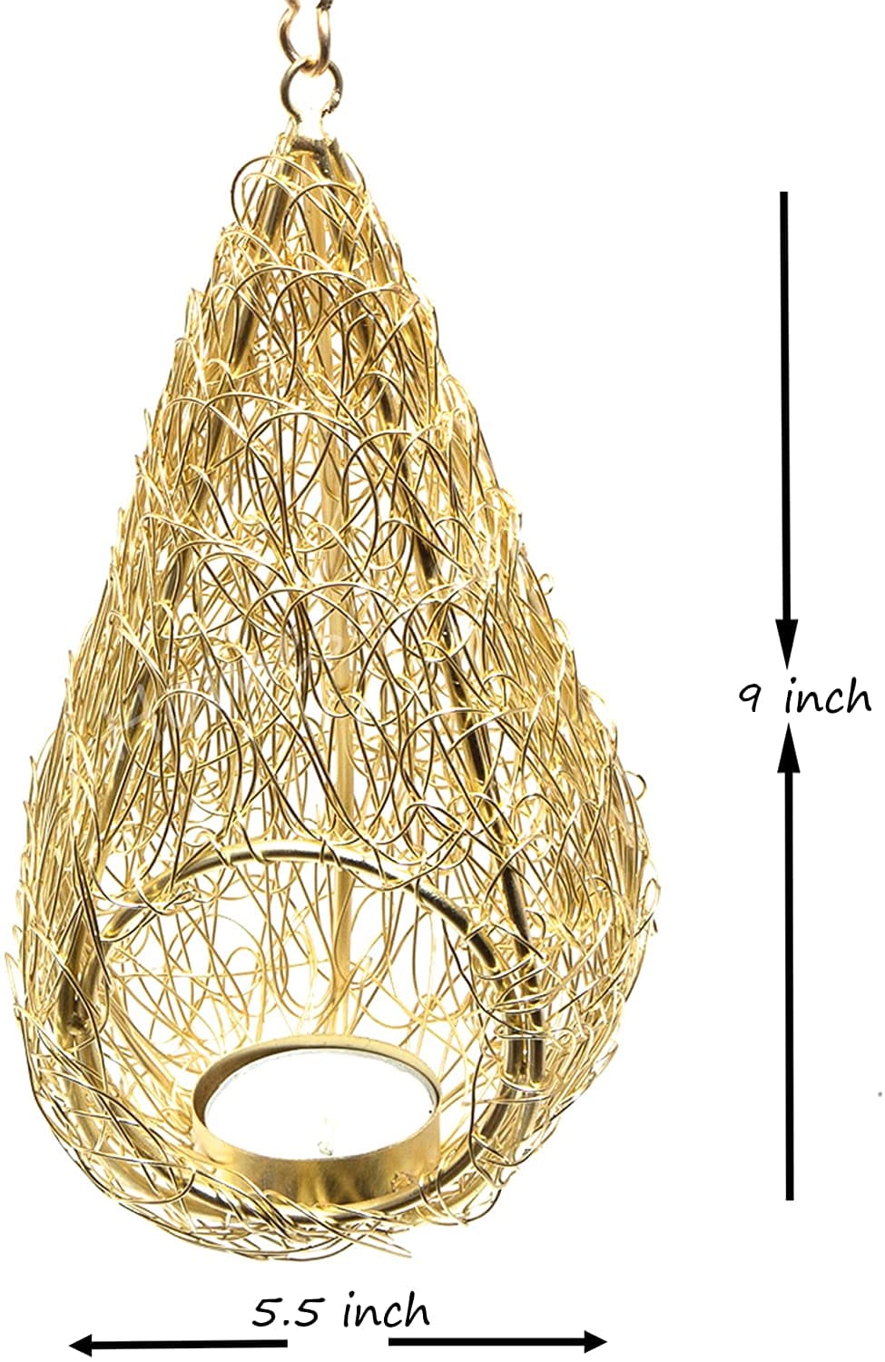 LAMANSH ® decorative cage candle holder Golden LAMANSH® Pack of 35 pcs Decorative Metal Gold Bird's Nest Hanging Tealight Candle Holder for Corporate Gifting 🎁