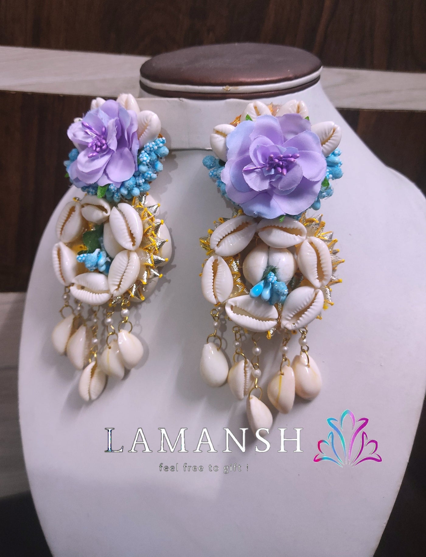 LAMANSH Earrings set Sky Blue / Standard / Shells 🐚 Style LAMANSH® Floral Shells 🐚Earrings Set for Bride