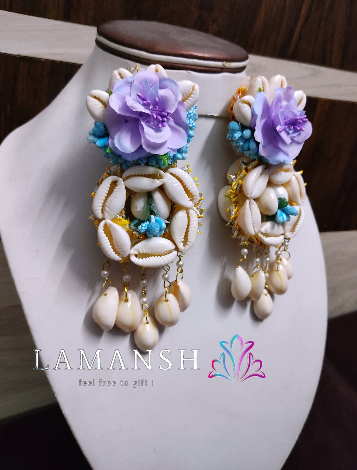 LAMANSH Earrings set Sky Blue / Standard / Shells 🐚 Style LAMANSH® Floral Shells 🐚Earrings Set for Bride