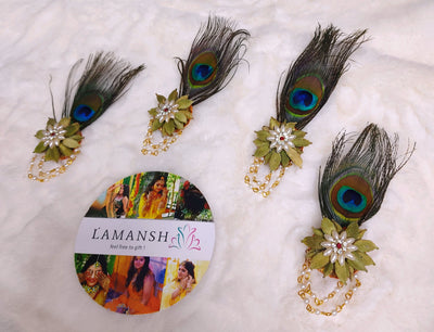 LAMANSH elaichi brooches LAMANSH® Real Elaichi Cardamom Brooches with Mor Pankh 🦚 for Guests welcome in Wedding & other events / Brooches for Jain Weddings & Milni functions