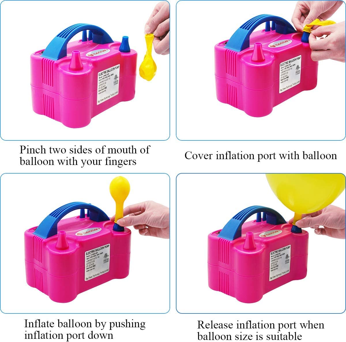 LAMANSH Electric Air Pump  Plastic / Multicolor LAMANSH®New Two Nozzles High Power Inflator Electric Air Pump for Balloons; Foil Balloons; Inflatable Toys
