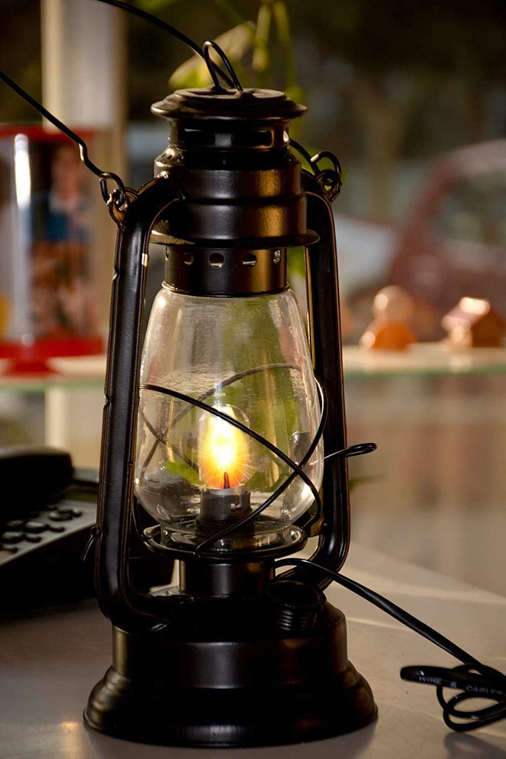 Lamansh Electric lantern Black / Glass & Metal / Standard LAMANSH® Decorative Electric Metal Hanging Lantern for Hotel , Resorts decoration / Ideal for Christmas & New Year party decorations