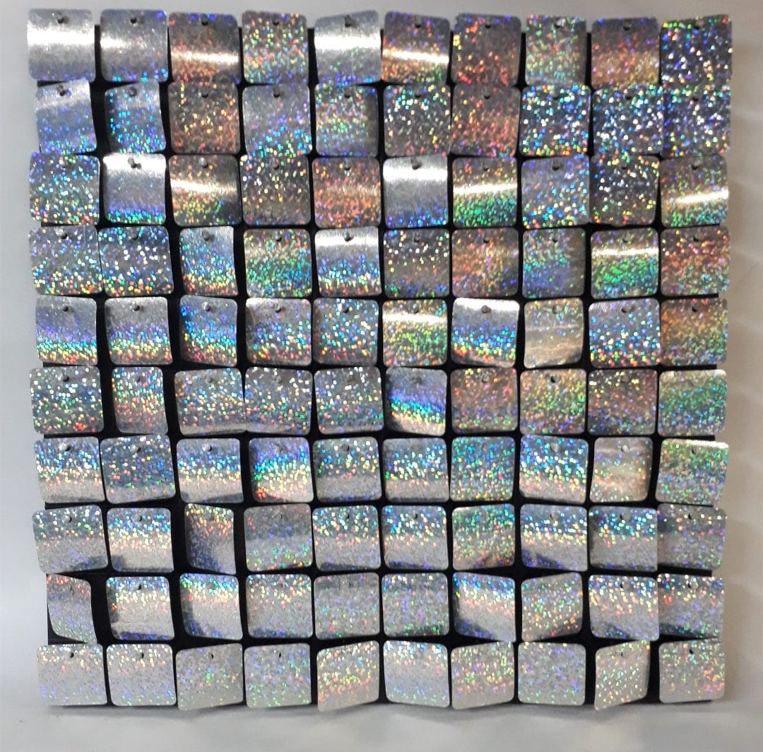 LAMANSH event decor LAMANSH Pack of 32 panels ( 1×1 ft each) Mirror Effect Shiny Silver Sequin Panels for Decoration