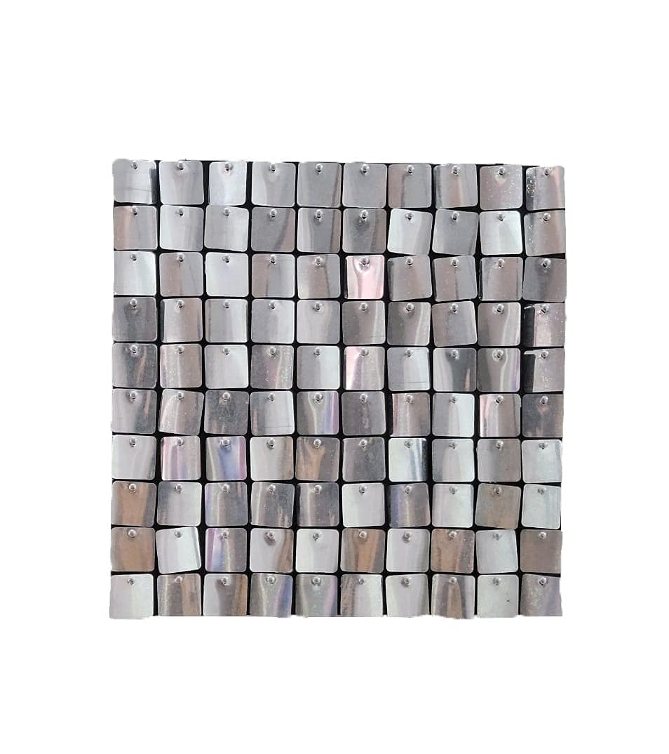LAMANSH event decor LAMANSH Pack of 32 Sheets Decorative Wall Panels, Mirror Silver Sequin Panels, Backdrop Sequin Wall for Event Decor Wedding Anniversary Birthday Party Decorations