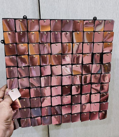 LAMANSH event decor Rose Gold LAMANSH® Rose Gold Pack of 32 Sheets  (1 ft * 1 ft each sheet) Decorative Wall Panels, Mirror Pink Sequin Panels, Backdrop Sequin Wall for Event Decor Wedding Anniversary Birthday Party Decorations
