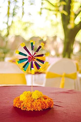 LAMANSH ® event decoration LAMANSH Pack of 10 Paper Rajasthani Firki/Phirki/Paper Fan for Mela Pradarshini Party Decorations Items (Multi Colour)