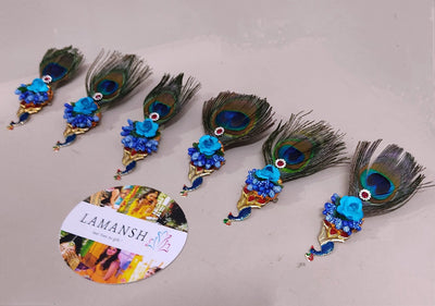 LAMANSH Floral 🌺 brooches LAMANSH® Floral 🌺 Peacock Brooches with Mor pankh Feather / Bridesmaid Giveaways Favours ✨ for haldi mehendi sangeet