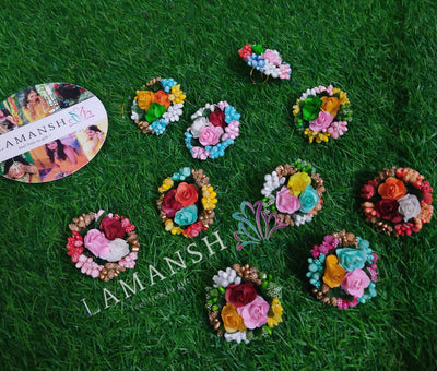 LAMANSH Floral 🌺 Giveaways Assorted colors / Set of 25 Rings LAMANSH® ( Set of 25)  Artificial Flowers💍Ring's / Bridesmaid Giveaways set for Haldi Mehendi ceremony / Adjustable Size rings for women