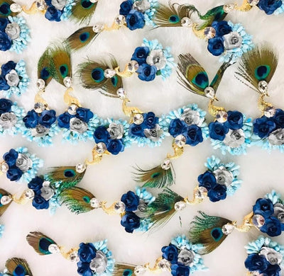 LAMANSH Floral 🌺 Giveaways Blue / Set of 20 Broaches LAMANSH® (Set of 20) Artificial Flower Brooches Broaches  / Bridesmaid Giveaways set