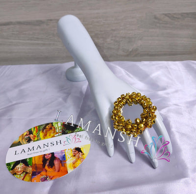 LAMANSH Floral 🌺 Giveaways Gold / 1 Ghungroo Ring LAMANSH Ghungroo & Mirror Work Floral Gota Ring for Bride 💛