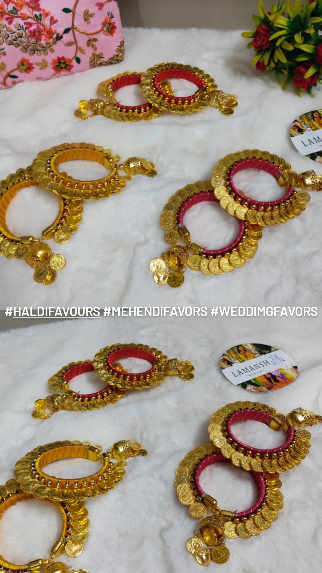 LAMANSH Floral 🌺 Giveaways LAMANSH® ( Adjustable ) Artificial Bracelets Kade Bangles Hathphool for Bridesmaid Giveaways / Best wedding favors return gifts