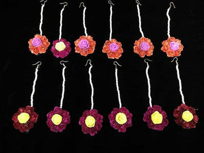 LAMANSH Floral 🌺 Giveaways LAMANSH® Artificial Flower Maangtika's / Bridesmaid Giveaways ( Set of 20 ) set