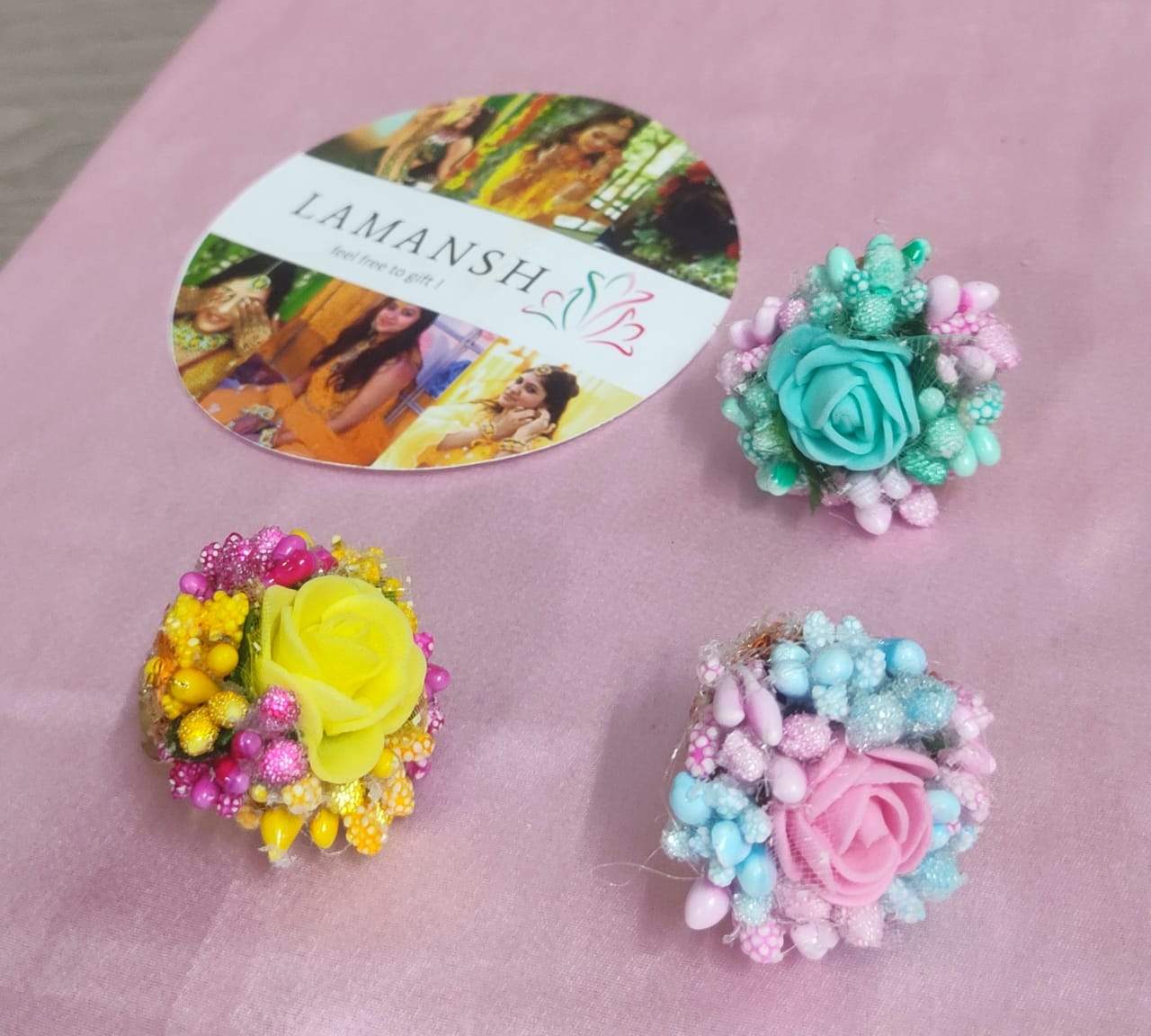 LAMANSH Floral 🌺 Giveaways Mix-color / Set of 30 Rings 💍 LAMANSH® Artificial Flower 💍Ring's / Bridesmaid Giveaways ( Set of 30 ) set