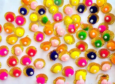 LAMANSH Floral 🌺 Giveaways Mixcolor / Set of 30 Rings 💍 LAMANSH® Artificial Flower 💍Ring's / Bridesmaid Giveaways gottapatti ring ( Set of 30 ) set