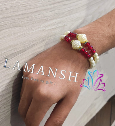 LAMANSH Floral 🌺 Giveaways Multi colour / 10 Floral Hathphool LAMANSH (Set of 10 ) Artificial Parel Bracelets Attached set /Mehendi Favors for Bridesmaid