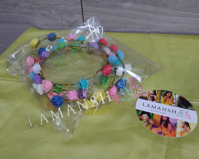 LAMANSH Floral 🌺 Giveaways Multi colour / 15 Floral Tiara LAMANSH® ( Pack of 15) Floral Tiara Crown Set for Giveaways /Haldi & Mehendi Favors for Bridesmaid