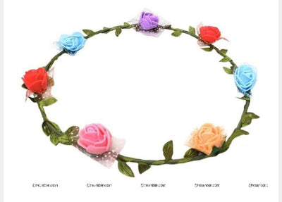LAMANSH Floral 🌺 Giveaways Multicolor / 12 Floral Tiara LAMANSH® Multicolor Floral Tiara Crown Set for Giveaways /Haldi & Mehendi Favors for Bridesmaid ( Set of 12 ) Floral🌺set