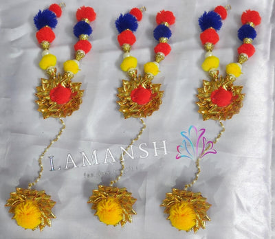 LAMANSH Floral 🌺 Giveaways Multicolor / Set of 20 Bracelets Attached with ring LAMANSH® (Set of 20) Artificial Flower Bracelets Kade Bangles Hathphool for Bridesmaid Giveaways Set