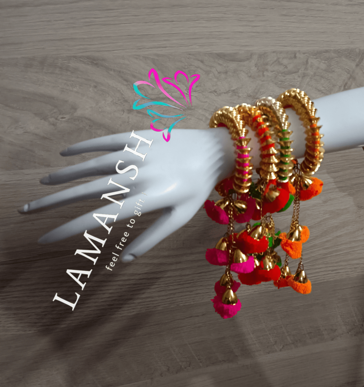LAMANSH Floral 🌺 Giveaways Multicolor / Set of 20 Bracelets LAMANSH® Set of 20 Artificial Flower Bracelets Kade Bangles Hathphool for Bridesmaid Giveaways / Best wedding favors return gifts