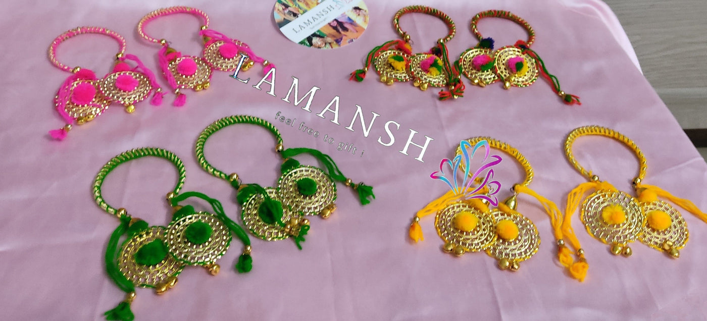 LAMANSH Floral 🌺 Giveaways Multicolor / Set of 20 Bracelets LAMANSH® Set of 20 Flower Bracelets Kade Bangles Hathphool for Bridesmaid Giveaways / Best wedding favors return gifts