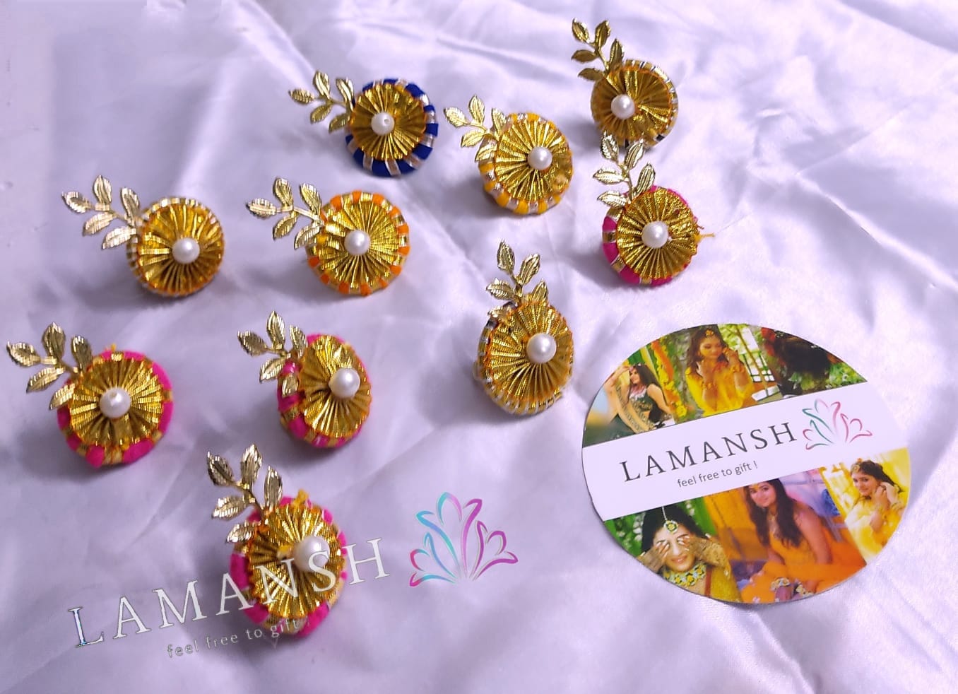 LAMANSH Floral 🌺 Giveaways Multicolor / Set of 30 Rings LAMANSH® (Set of 30) Artificial Flower 💍Ring's / Bridesmaid Giveaways set