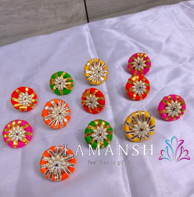 LAMANSH Floral 🌺 Giveaways Multicolor / Set of 50 Rings LAMANSH® Gota Artificial Flower 💍Ring's / Bridesmaid Giveaways ( Set of 50 ) set