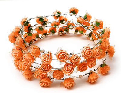 LAMANSH Floral 🌺 Giveaways Orange / 12 Floral Tiara LAMANSH® Orange Floral Tiara Crown Set for Giveaways /Haldi & Mehendi Favors for Bridesmaid ( Set of 12 ) Floral🌺set