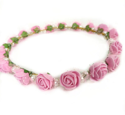 LAMANSH Floral 🌺 Giveaways Pink / 10 Floral Tiara LAMANSH® Pack of 10 Floral Tiara Crown Set for Giveaways & Bridesmaid / Flower Tiara For Mehendi Favors for Bridesmaid Floral🌺set
