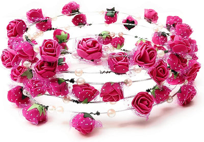 LAMANSH Floral 🌺 Giveaways Pink Green / 12 Floral Tiara LAMANSH® Pink Floral Tiara Crown Set for Giveaways /Haldi & Mehendi Favors for Bridesmaid ( Set of 12 ) Floral🌺set