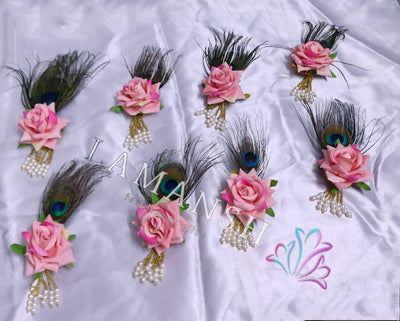 LAMANSH Floral 🌺 Giveaways Pink / Set of 20 Broaches LAMANSH® (Set of 20) Artificial Flower Brooches Broaches  / Bridesmaid Giveaways Set