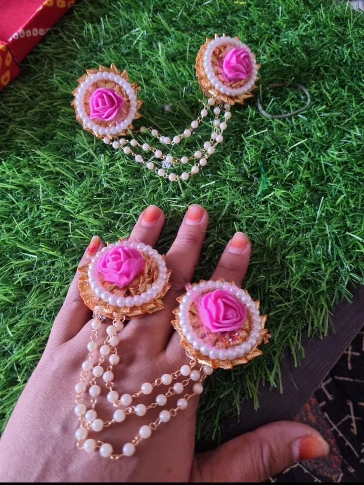 LAMANSH Floral 🌺 Giveaways Pink / Set of 20 Rings 💍 LAMANSH® ( Set Of 20 Ring ) Artificial Flower 💍Ring's / Bridesmaid Giveaways set