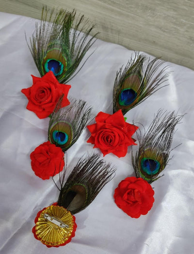 LAMANSH Floral 🌺 Giveaways Red / Set of 20 Broaches LAMANSH® (Set of 20) Artificial Flower Brooches Broaches  / Bridesmaid Giveaway set