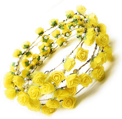 LAMANSH Floral 🌺 Giveaways Yellow / 12 Floral Tiara LAMANSH® Yellow Floral Tiara Crown Set for Giveaways /Haldi & Mehendi Favors for Bridesmaid ( Set of 12 ) Floral🌺set