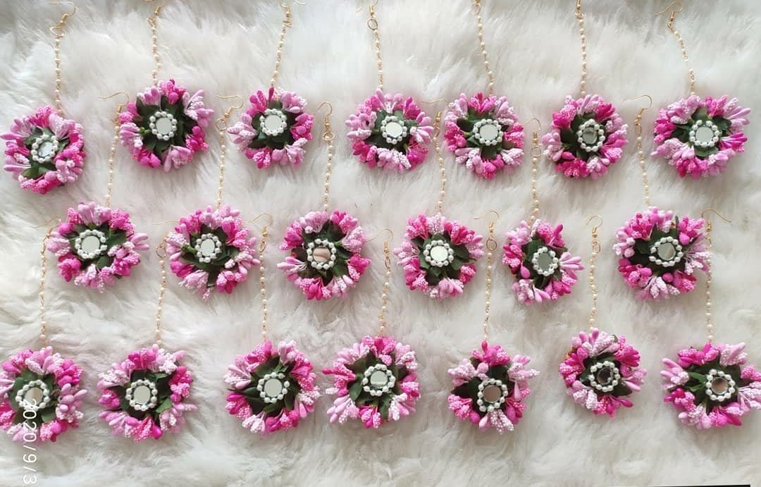 Maangtika flower Jewellery set 
