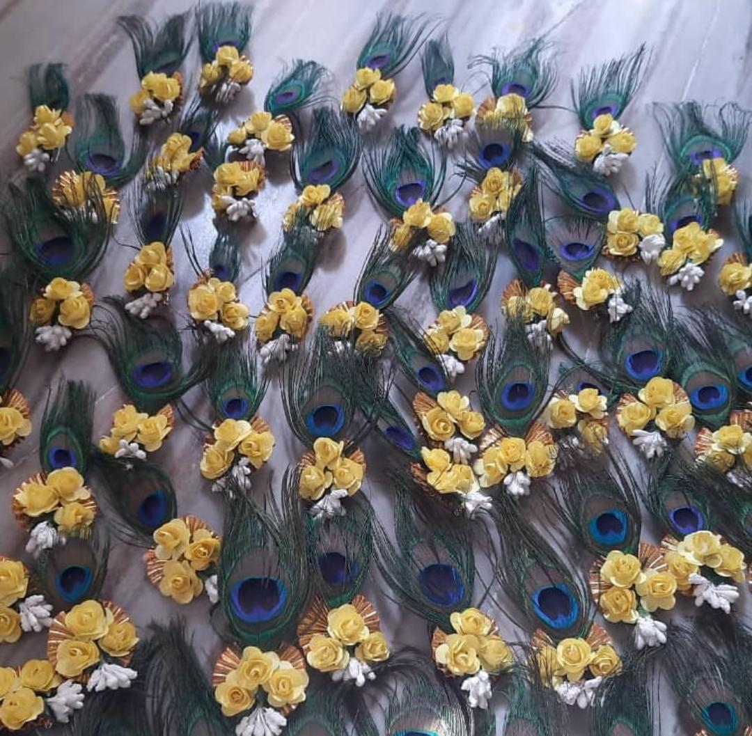 LAMANSH Floral 🌺 Giveaways Yellow / Set of 20 Broaches LAMANSH® Artificial Flower Brooches  / Bridesmaid Giveaways ( Set of 20 ) set