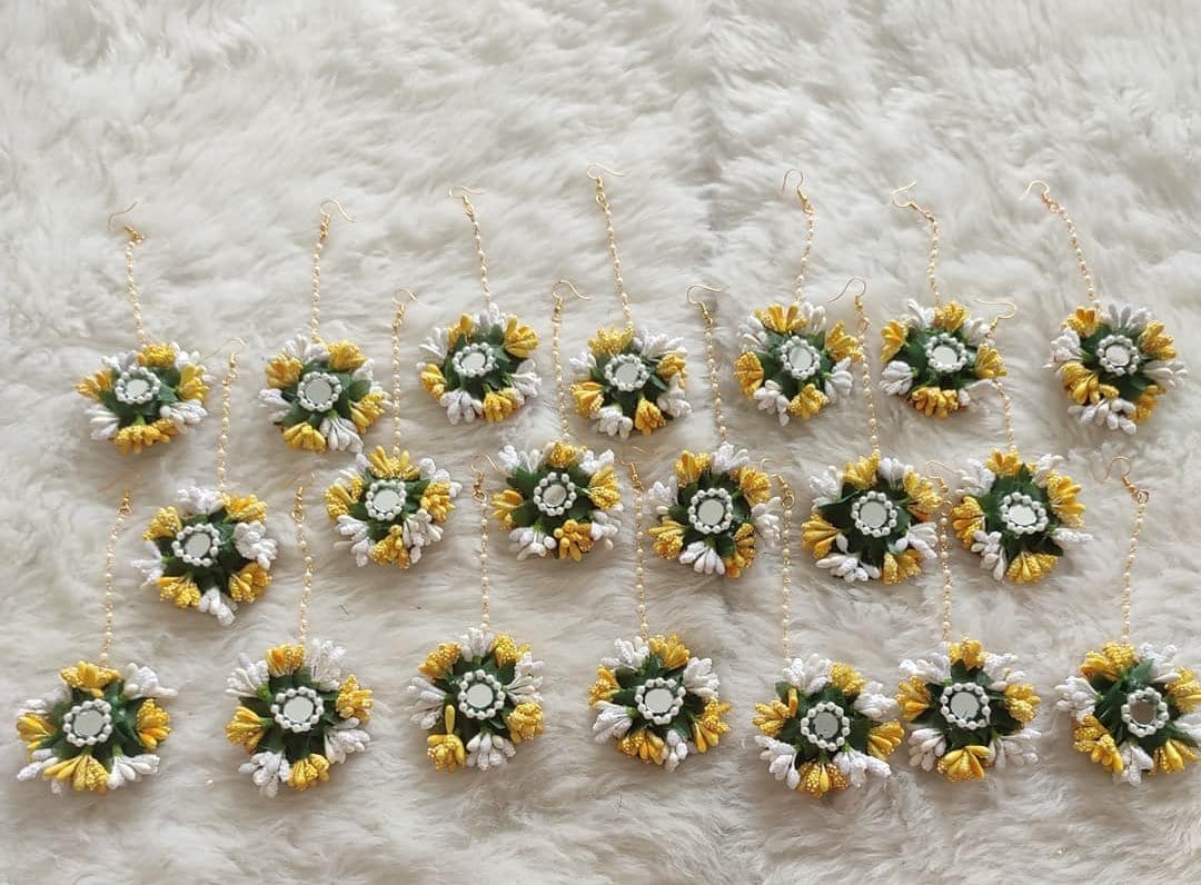 Maangtika flower Jewellery set