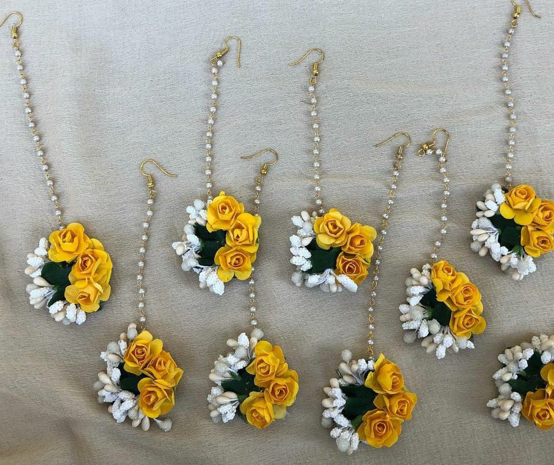 LAMANSH Floral 🌺 Giveaways Yellow - White / Set of 20 Maangtika's LAMANSH® (Set of 20) Artificial Flower Maangtika's
