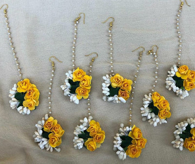 LAMANSH Floral 🌺 Giveaways Yellow - White / Set of 20 Maangtika's LAMANSH® (Set of 20) Artificial Flower Maangtika's