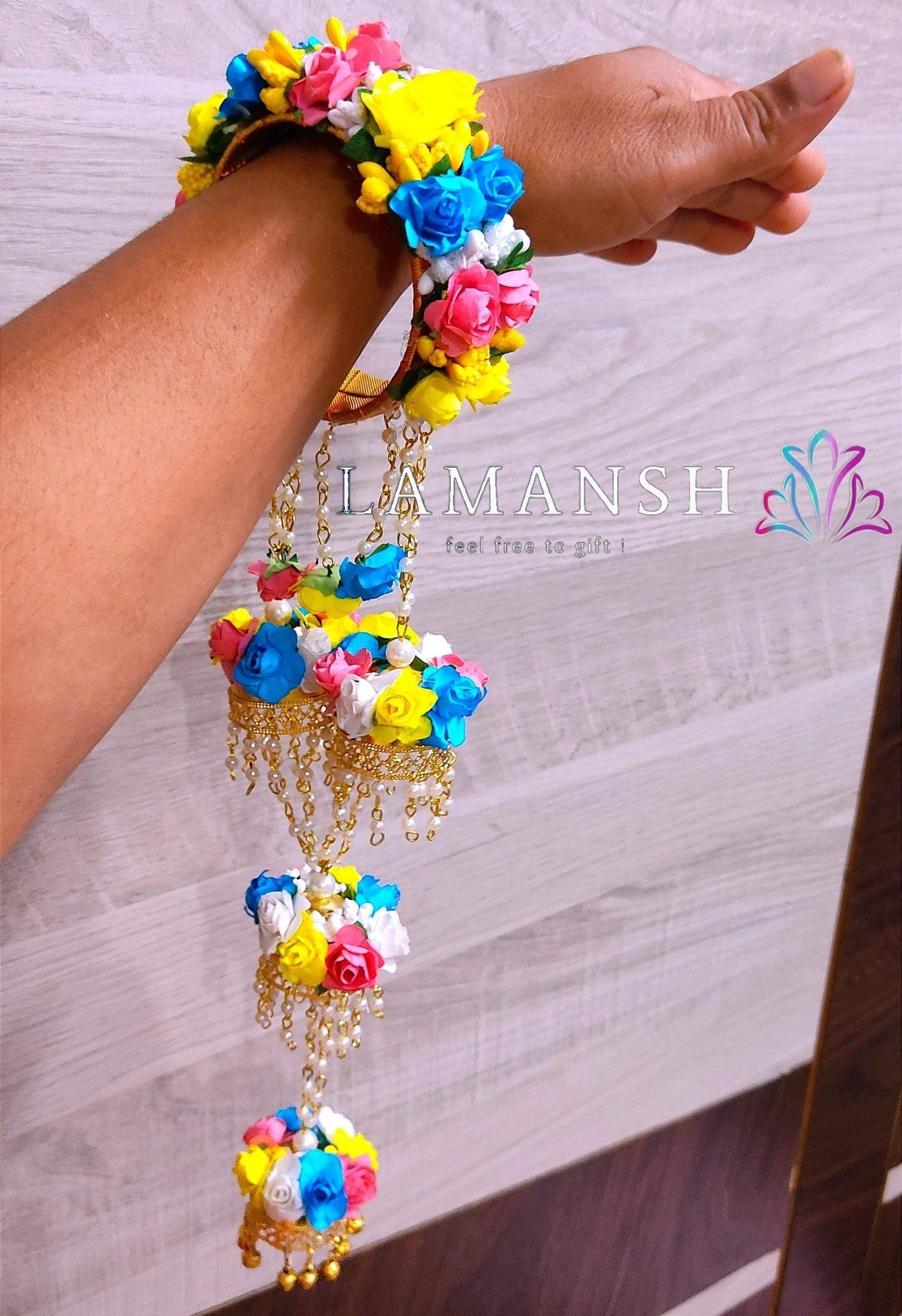 Lamansh Floral 🌺 Kalire 2 Bangles with Kaleere Set / Multicolor LAMANSH® Floral Bangles with Kaleere Set 🌺 / Kalire set
