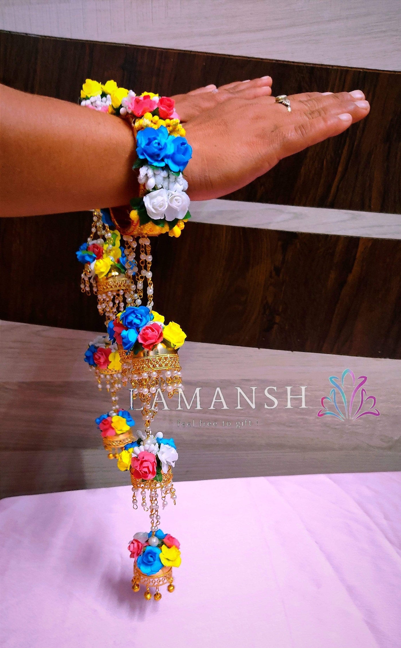 Lamansh Floral 🌺 Kalire 2 Bangles with Kaleere Set / Multicolor LAMANSH® Floral Bangles with Kaleere Set 🌺 / Kalire set