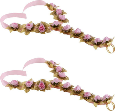 Lamansh Floral Payal Set Pink-Gold / Standard / Engagement Lamansh Floral Payal Set Multicolor / Standard / Engagement / Anklets Set