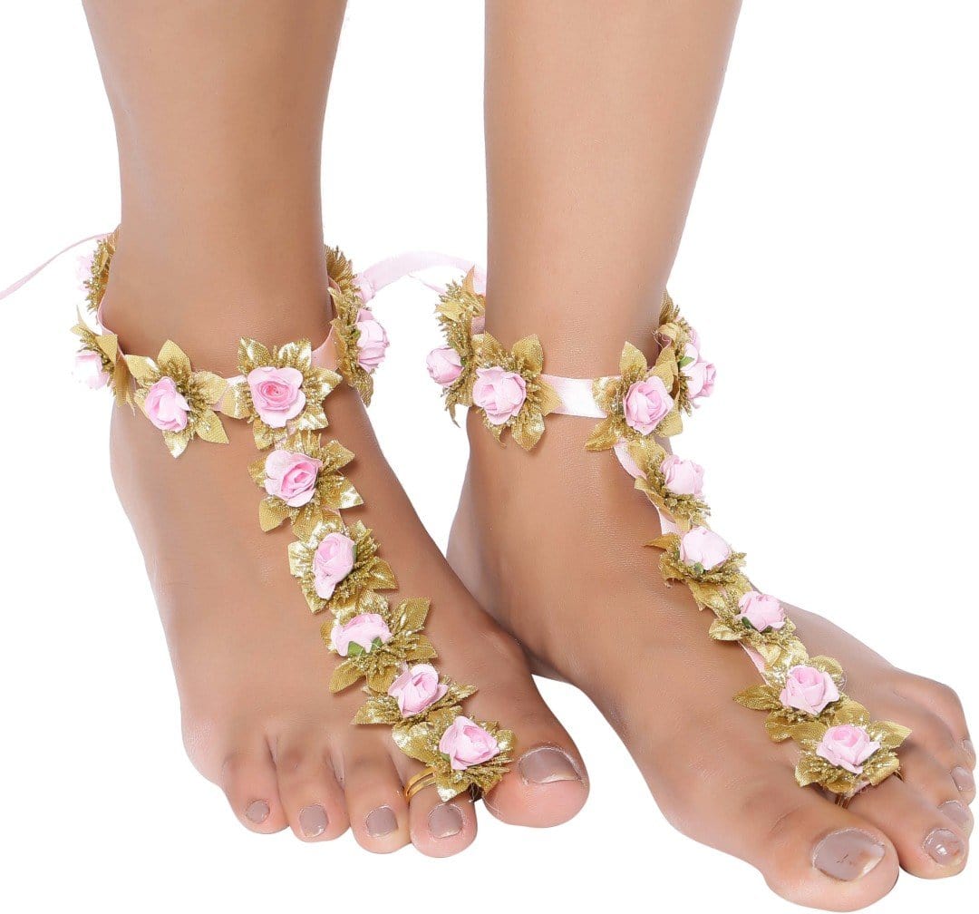 Flower Jewellery anklets set / Payal set