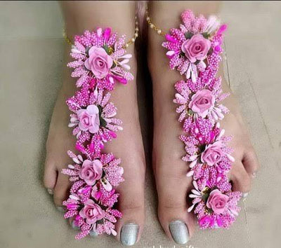 Floral jewellery ankletsset / Payal set