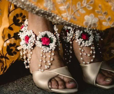 Flower jewellery payal set / anklets set 