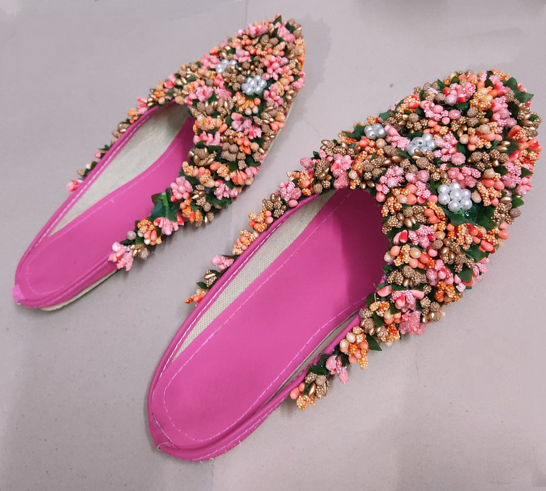 LAMANSH® 🌺 Flower Jewellery Set with Matching Footwear Bridal